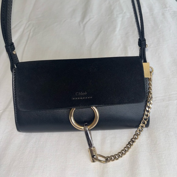 Chloe Faye Mini Crossbody Bag Wallet on Strap in Black - Picture 2 of 11